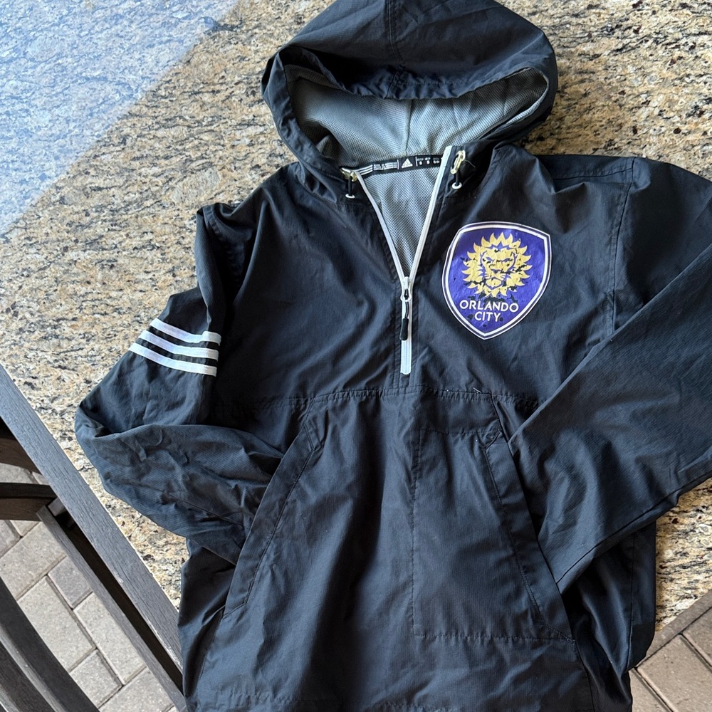adidas Black Windbreaker with Orlando City Emblem